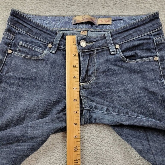 Paige Jeans Womens 27X30 Blue Straight Low Rise Dark Wash‎ Stretch Denim - Picture 5 of 14